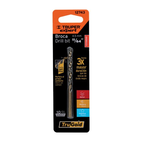 12743 - Broca HSS 11/64" Trugold para metal en blíster, Expert