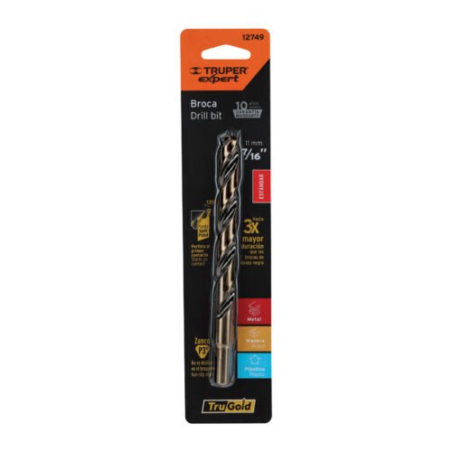 12749 - Broca HSS 7/16" Trugold para metal en blíster, Expert