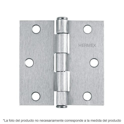 43259 - Bisagra cuadrada 2", satinado, cabeza plana, HERMEX
