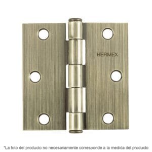 43250 - Bisagra cuadrada 2-1/2", latón antiguo, cabeza plana, HERMEX