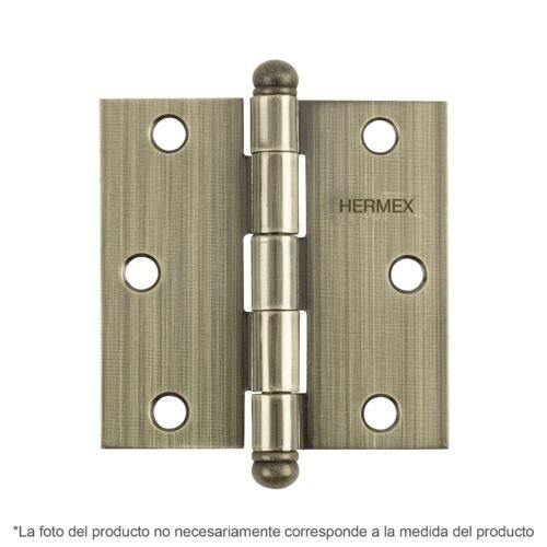 43245 - Bisagra cuadrada 2-1/2", latón antiguo, cabeza redonda