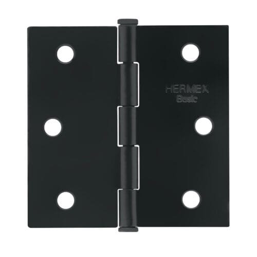 27133 - Bisagra cuadrada 2-1/2", negro mate, cabeza plana, BASIC