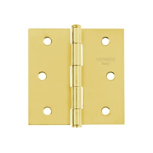 28800 - Bisagra cuadrada 3", latonado, cabeza plana, HERMEX BASIC