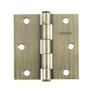 43251 - Bisagra cuadrada 3", latón antiguo, cabeza plana, HERMEX