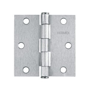 43261 - Bisagra cuadrada 3", satinado, cabeza plana, HERMEX