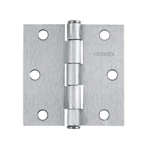 43261 - Bisagra cuadrada 3", satinado, cabeza plana, HERMEX