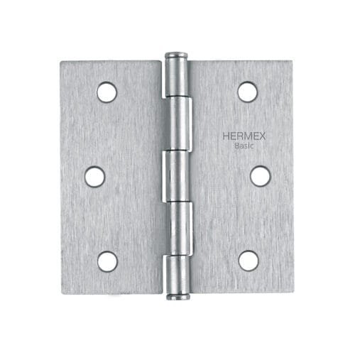 23687 - Bisagra cuadrada 3", satinado, cabeza plana, BASIC