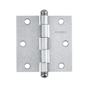 43256 - Bisagra cuadrada 3", satinado, cabeza redonda, HERMEX