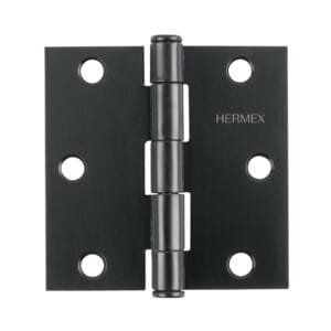 46918 - Bisagra cuadrada 3", negro mate, cabeza plana, HERMEX
