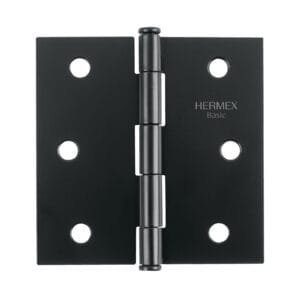 27134 - Bisagra cuadrada 3", negro mate, cabeza plana, BASIC