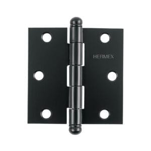 46919 - Bisagra cuadrada 3", negro mate, cabeza redonda, HERMEX