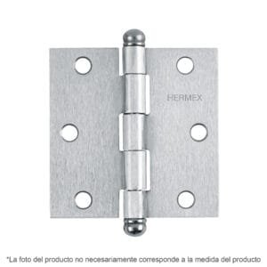 43257 - Bisagra cuadrada 3-1/2", satinado, cabeza redonda, HERMEX