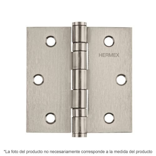 43228 - Bisagra cuadrada 3-1/2" acero inox, cabeza plana, HERMEX