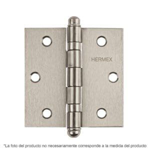 43223 - Bisagra cuadrada 3-1/2" acero inox, cabeza redonda, HERMEX