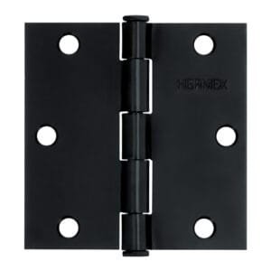 46708 - Bisagra cuadrada 3 1/2", negro mate, cabeza plana, HERMEX
