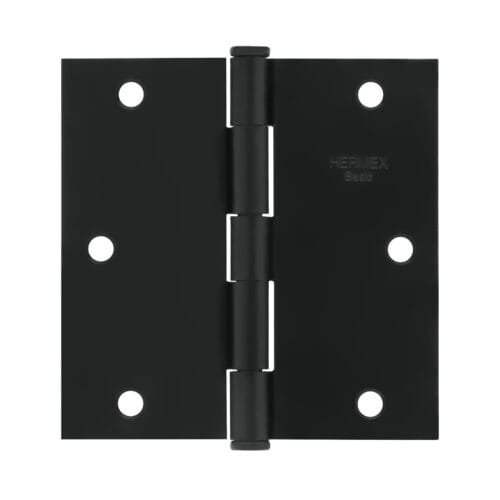 27135 - Bisagra cuadrada 3-1/2", negro mate, cabeza plana, BASIC