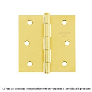 23686 - Bisagra cuadrada, 4",latonado, cabeza plana, HERMEX BASIC