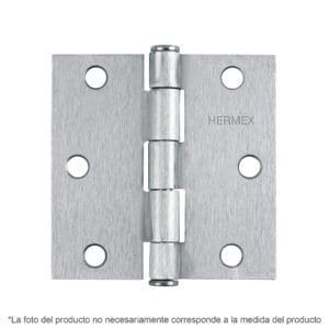 43263 - Bisagra cuadrada 4", satinado, cabeza plana, HERMEX