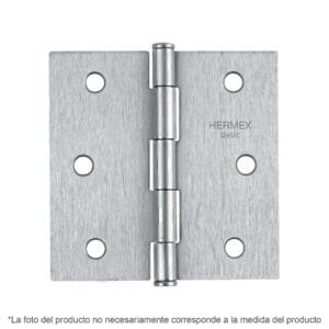 23689 - Bisagra cuadrada 4", satinado, cabeza plana, BASIC