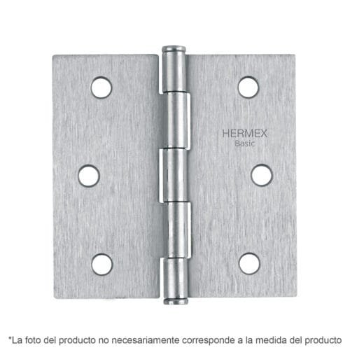 23689 - Bisagra cuadrada 4", satinado, cabeza plana, BASIC