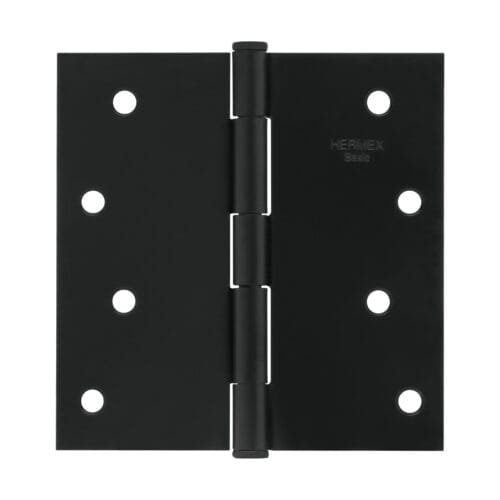 27136 - Bisagra cuadrada 4", negro mate, cabeza plana, BASIC