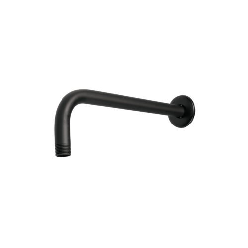 47649 - Brazo recto con chapetón para regadera, 30 cm, negro mate