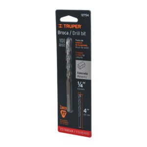 12754 - Broca para concreto de 1/4 x 4" en blíster, TRUPER