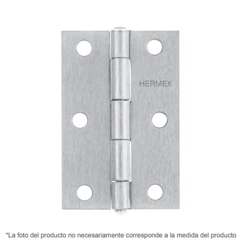 43188 - Bisagra rectangular 2-1/2" acero pulido, HERMEX