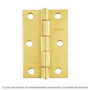 43195 - Bisagra rectangular 2-1/2" acero latonado, HERMEX