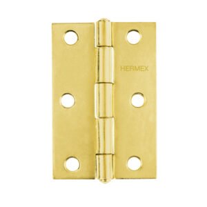 43196 - Bisagra rectangular 3" acero latonado, HERMEX