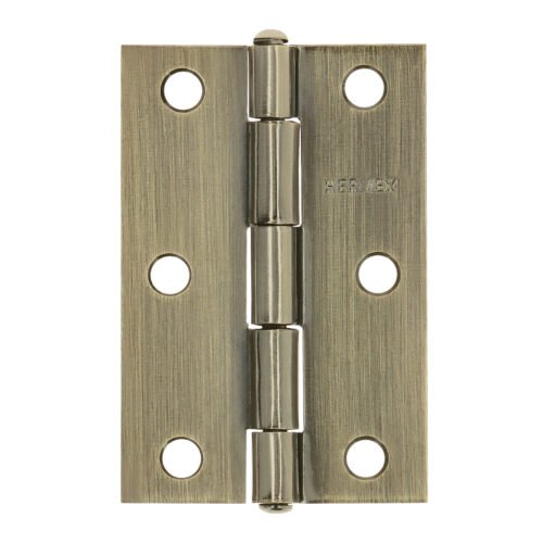 46913 - Bisagra rectangular 3" latón antiguo, HERMEX