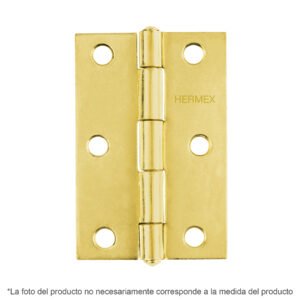 43197 - Bisagra rectangular 3-1/2" acero latonado, HERMEX