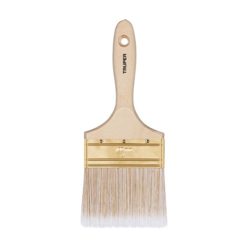 13347 - Brocha cerdas sintéticas 4" corte recto, mango de madera