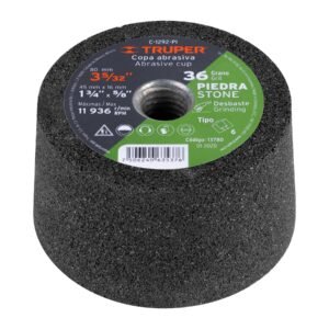 13780 - Copa desbaste de piedra 3-5/32" grano 36, eje 5/8-11, Truper