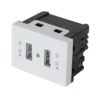 47057 - Toma con 2 puertos USB, 1.5 módulos, línea Española, blanco