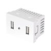 47949 - Toma con 2 puertos USB blanco de 1.5 módulos, línea Lisboa