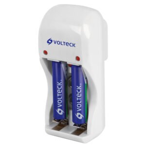 46043 - Cargador de pilas, AA, AAA y 9V incluye 2 pilas AAA, Volteck