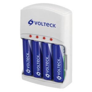 46045 - Cargador de pilas, AA, AAA y 9V, incluye 4 pilas AA, Volteck