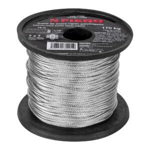 44208 - Metro de cable rígido 1/16" de acero 7x7 hilos, 75 m, FIERO