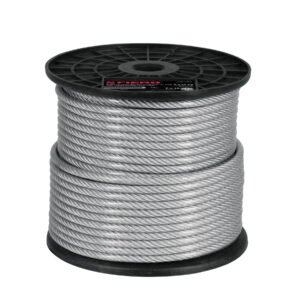 44224 - Metro cable flexible 1/4" acero 7x19 recubierto PVC, 75 m