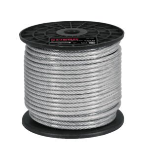 44218 - Metro de cable rígido 1/4" acero 7x7 recubierto PVC, 75 m