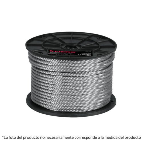 48801 - Metro de cable flexible 1/8" de acero 7x19 hilos, 300 m