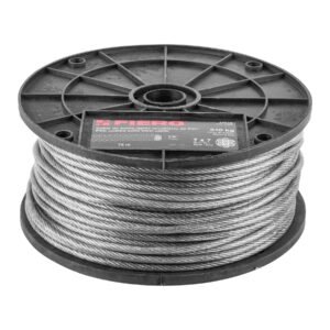 44219 - Metro de cable rígido 1/8" acero 7x7 recubierto PVC, 75 m