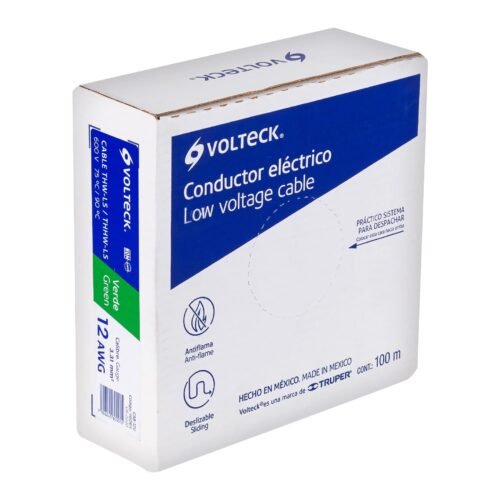 CAB-12V.jpg 46064 - Rollo de 100 m de cable THHW-LS 12 AWG verde, Volteck