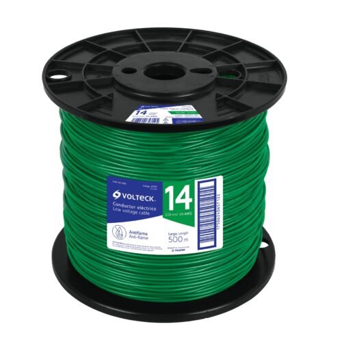 40120 - Metro de cable THHW-LS 14 AWG verde en carrete de 500 m