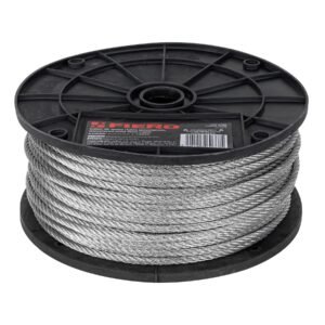 44206 - Metro de cable rígido 3/16" de acero 7x7 hilos, 75 m, FIERO