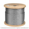 48798 - Metro de cable rígido 3/16" de acero 7x7 hilos, 300 m, FIERO