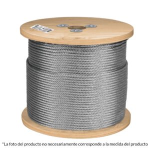 48798 - Metro de cable rígido 3/16" de acero 7x7 hilos, 300 m, FIERO