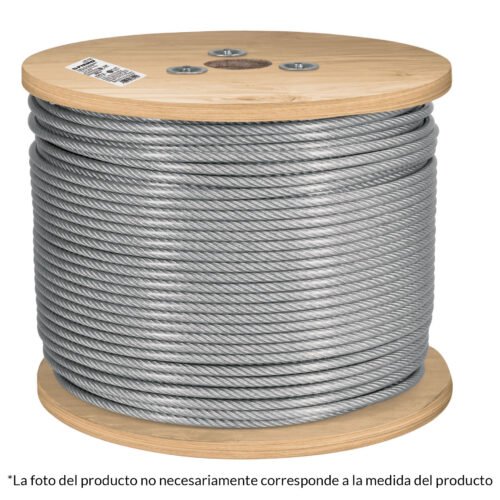 48809 - Metro cable flexible 3/32" acero 7x19 recubierto PVC, 300 m