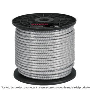 44221 - Metro de cable rígido 3/32" acero 7x7 recubierto PVC, 75 m